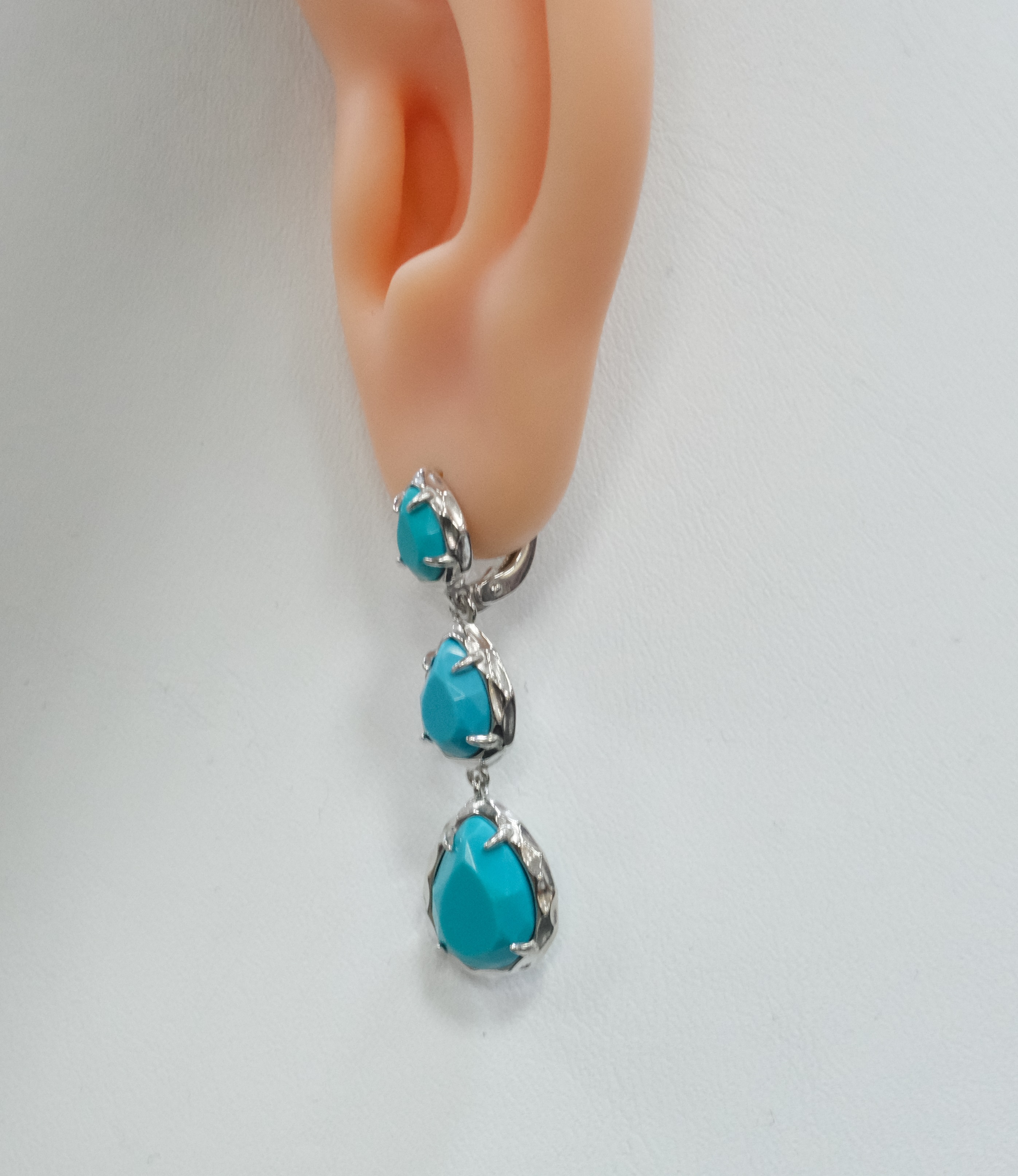 Серебряные серьги с бирюзой